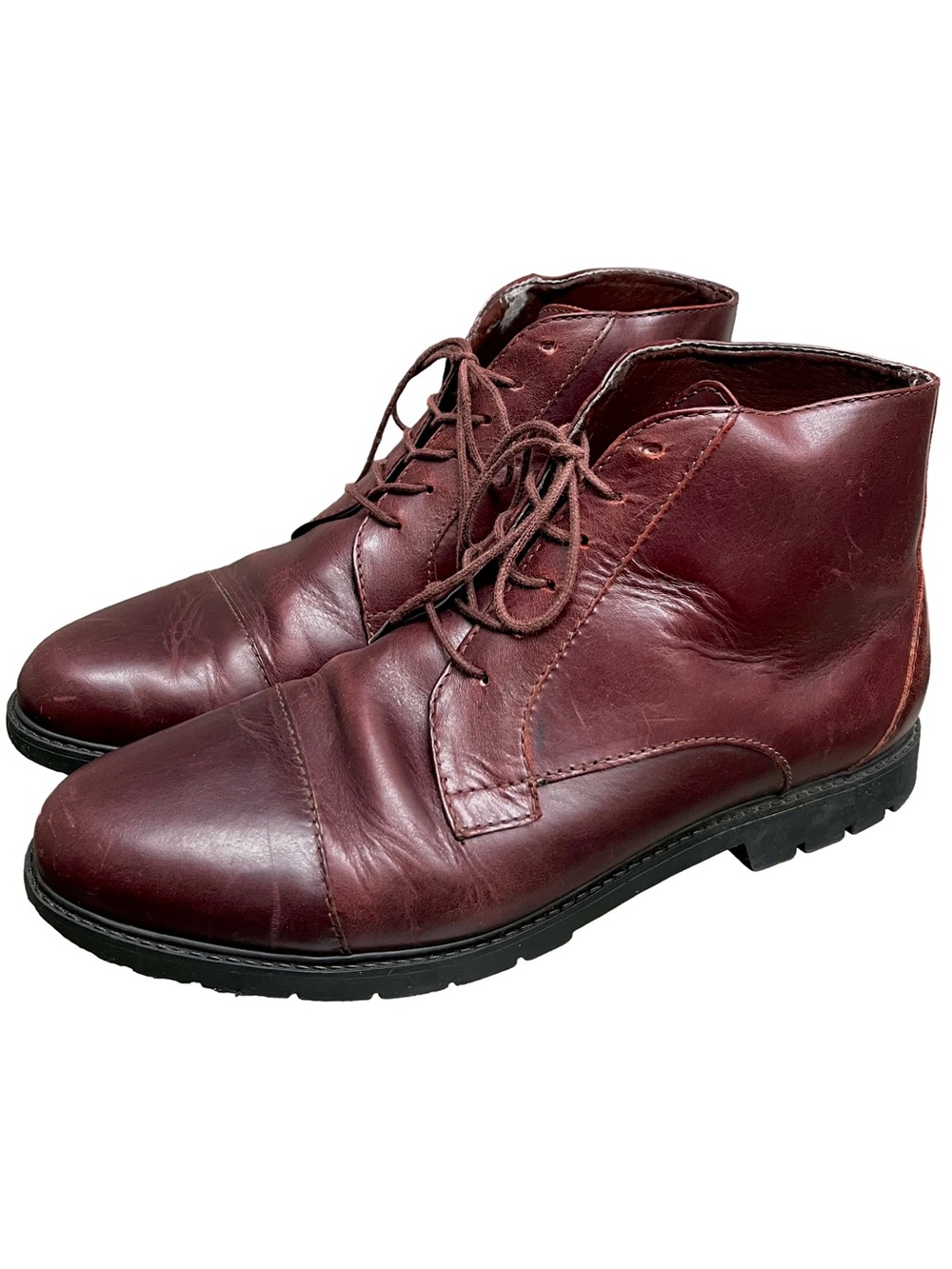 Vintage 90s Rockport Oxblood Leather Ankle Boots 7M